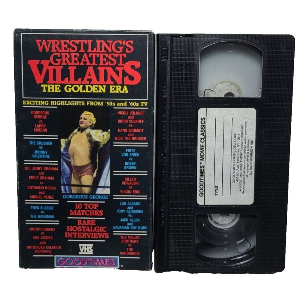 WRESTLING'S GREATEST VILLAINS THE GOLDEN ERA ‘50s And 60s VHS Wrestling Video